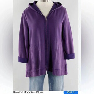 HABITAT  UNWIND HOODIE,swing purple zip up NWT,faded look ,PTP 23” retails 135$